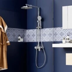 Colonna Doccia Cromata Con Braccio E Asta Estensibili - Serie Flores -Stile Bagno 52493660 4