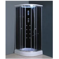 Cabina Doccia Idromassaggio Spa - Accessori In Alluminio Interno Nero