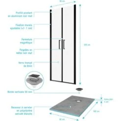 Pacchetto A Parete Doccia Da 90x200 Cm + Vassoio Doccia Con Piastrelle 90x160 Sovrapposizione -Stile Bagno 52871301 4
