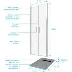 Pacchetto A Parete Doccia Da 80x200 Cm + Vassoio Doccia Con Piastrelle 80x120 Sovrapposizione -Stile Bagno 52871303 4