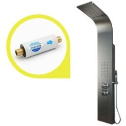 Colonna Doccia Jungle 4 Funzioni Acciaio Spazzolato Anticalcare Getto A Cascata