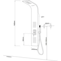 Colonna Doccia Jungle 4 Funzioni Acciaio Spazzolato Anticalcare Getto A Cascata -Stile Bagno 52881796 4