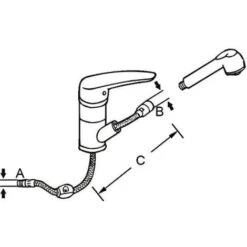 ONECE Flessibile Per Miscelatore Estraibile Da Cucina, M15 / 1 X 1/2“ X 150 Cm, Tubo Flessibile Doccetta Cucina, Tubo Flessibili Per Doccetta Estraibile Ricambio Rubinetto Cucina -Stile Bagno 53052531 3