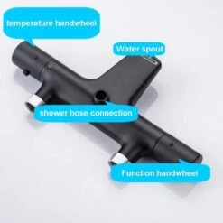 ONECE Rubinetto Doccia Termostatico In Ottone, Miscelatore Per Vasca Da Bagno Con Pulsante Di Sicurezza A 38°C, Rubinetti Per Doccia-Vasca Con Due Uscite D'acqua, Aeratore Antispruzzo -Stile Bagno 53052547 3