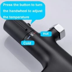 ONECE Rubinetto Doccia Termostatico In Ottone, Miscelatore Per Vasca Da Bagno Con Pulsante Di Sicurezza A 38°C, Rubinetti Per Doccia-Vasca Con Due Uscite D'acqua, Aeratore Antispruzzo -Stile Bagno 53052547 4