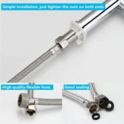 ONECE Rubinetto Bagno Lavabo Solo Acqua Fredda In Ottone, Rubinetti Dell'acqua Fredda Per Toilette Per Gli Ospiti, Aeratore Rimovibile, Cartuccia In Ceramica, Con Tubo Di Collegamento -Stile Bagno 53052553 3