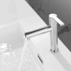 ONECE Rubinetto Bagno Lavabo Solo Acqua Fredda In Ottone, Rubinetti Dell'acqua Fredda Per Toilette Per Gli Ospiti, Aeratore Rimovibile, Cartuccia In Ceramica, Con Tubo Di Collegamento -Stile Bagno 53052553 5