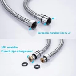 ONECE Tubo Flessibile Doccia 1.2 M In Acciaio Inox, Cavo Soffione Universale, Antitorsione, Adatto A Tutti I Soffione Doccia, Interfaccia Universale Standard (G1/2) -Stile Bagno 53052555 3