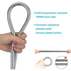 ONECE Tubo Flessibile Doccia 1.2 M In Acciaio Inox, Cavo Soffione Universale, Antitorsione, Adatto A Tutti I Soffione Doccia, Interfaccia Universale Standard (G1/2) -Stile Bagno 53052555 4