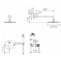 Linea Imex GPD038/GC Set Doccia Incasso Grigio Opaco E Champagne -Stile Bagno 53286125 5