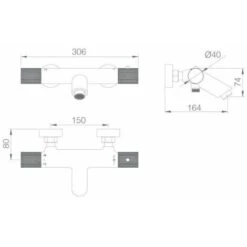 Rubinetto Termostatico Per Vasca E Doccia Della Linea Imex BTD038-4NG Nero Opaco -Stile Bagno 53286148 5