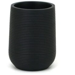 Porta Spazzolini Nero In Poliresina - Serie Elegant