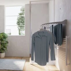 Foxydry Fold, Stendino Da Parete, Stendibiancheria A Muro Autoportante, Stendino A Scomparsa In Alluminio E Acciaio 120x50x10 Cm -Stile Bagno 53661087 5