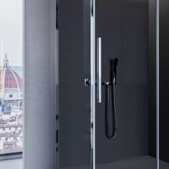 Box Doccia Due Lati 195h 8mm Fume Nero Anticalcare Porta Scorrevole Euclide, Seleziona Misura 70x110 -Stile Bagno 53735013 5