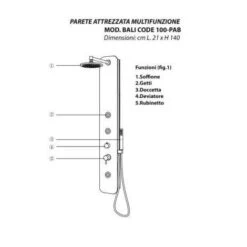 Parete Doccia Attrezzata Multifunzione Modello Bali Bianco Lucido -Stile Bagno 53805761 4