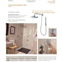 Braccio Doccia Con Soffione E Doccetta Zoe Renovation Bossini Cromo -Stile Bagno 53805774 3