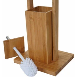 Nova Piantana Portarotolo E Portascopino Da Bagno In Legno Di Bambu -Stile Bagno 54080574 4