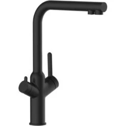 Rubinetto 4 Vie Miscelatore Cucina Nero Opaco Con Canale Separato Per Acqua Filtrata, Canna A L - Serie BOD -Stile Bagno 54093702 4