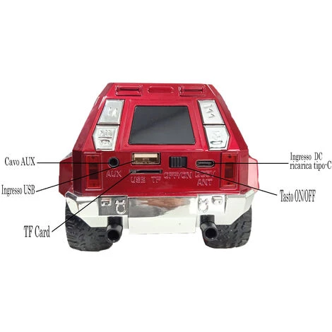 Cassa Speaker Bluetooth Forma Auto Suv Stereo TF USB AUX Portatile Led LD00762 4 Cassa Speaker Bluetooth Forma Auto Suv Stereo TF USB AUX Portatile Led LD00762 - immagine 4