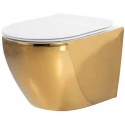 VASO WC SOSPESO REA CARLO MINI FLAT GOLD/WHITE