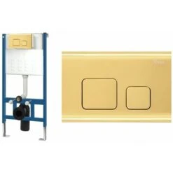 SUPPORTO SET DA INCASSO PER WC CON BOTTONE F LIGHT GOLD