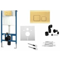 SUPPORTO SET DA INCASSO PER WC CON BOTTONE F LIGHT GOLD -Stile Bagno 54295320 3