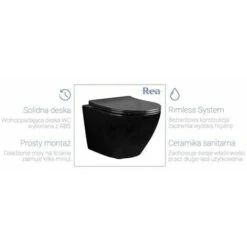 VASO WC SOSPESO REA CARLO MINI RIMLESS FLAT BLACK MAT -Stile Bagno 54295450 3