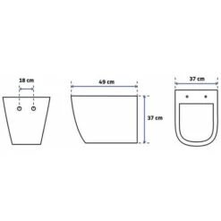 VASO WC SOSPESO REA CARLO MINI RIMLESS FLAT BLACK MAT -Stile Bagno 54295450 4