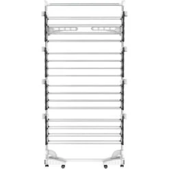 Todeco Stendino Per Biancheria, Stendibiancheria - Materiale: Tubi In Acciaio Inossidabile - Carico Massimo: 3 Kg Per Ciascun Barra Di Sostegno - 4 Ripiani, Nero/Bianco -Stile Bagno 54376631 5