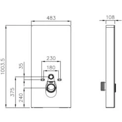 Modulo Sanitario 805S Con Sensore Per WC Sospeso - Bianco Nero -Stile Bagno 54377596 3