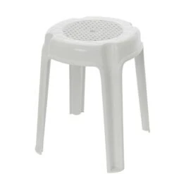 Sgabello Bagno Multiuso Impilabile In Plastica Bianco 35 X 45 Cm