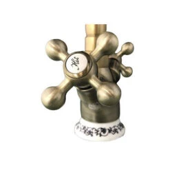 Rubinetto Bagno Per Lavabo Vintage Bronzato Stile Antico Ceramica -Stile Bagno 54715563 4