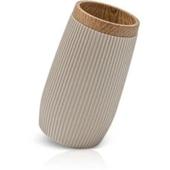 Set 2 Pezzi Dispenser Sapone E Porta Spazzolino Tortora Dettagli Effetto Legno Blob -Stile Bagno 55076247 5