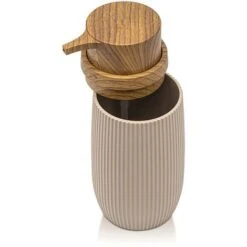 Dispenser Per Sapone Liquido Tortora Dettagli Effetto Legno Blob -Stile Bagno 55076249 5