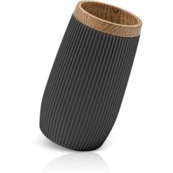 Set 2 Pezzi Dispenser Sapone E Porta Spazzolino Nero Dettagli Effetto Legno Blob -Stile Bagno 55076254 5