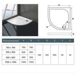 Piatto Doccia Semicircolare In Marmo Minerale E Resina Mista Ultra Sottile Bianco Lucido Antiscivolo Antibatterico 80x80x3cm -Stile Bagno 5531977 3