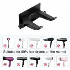 HIASDFLS Supporto Multifunzione Per Montaggio A Parete Per Asciugacapelli Dyson/Philips/Xiaomi E Asciugacapelli Pieghevole -Stile Bagno 55527590 3