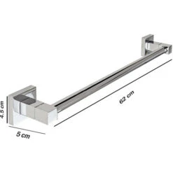 Porta Asciugamano Moderno Da Muro In Acciaio Fissaggio Con Viti O Senza Viti Porta Asciugamani 62 Cm Arredo Bagno -Stile Bagno 55566424 4