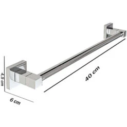 Porta Asciugamano Moderno Da Muro In Acciaio Fissaggio Con Viti O Senza Viti Porta Asciugamani 43 Cm Arredo Bagno -Stile Bagno 55566664 4