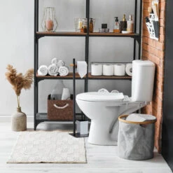 Relaxdays Piantana Portarotolo E Scovolino, Carta Igienica, Portascopino, In Acciaio, HxLxP: 77,5 X 21,5 X 20 Cm, Nero -Stile Bagno 56547226 5