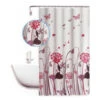 Tenda Per Doccia Vasca Da Bagno Impermeabile Pvc 12 Ganci Decorata Con Fiori E Farfalle 200x240 Cm