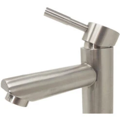 Rubinetto Lavabo Bagno Silver Satinato MonoComando Miscelatore Acqua S9004 -Stile Bagno 5731981 3