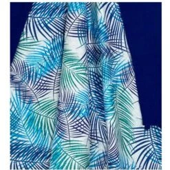 TELO Mare Doppio KIKOY Foglie Blu In COTONE E In SPUGNA Con ZAINO KEEP -Stile Bagno 57359138 3