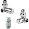 Kit Termostatico Con Valvola E Detentore Ad Angolo Per Termoarredo Finitura Cromo RCR POLETTI