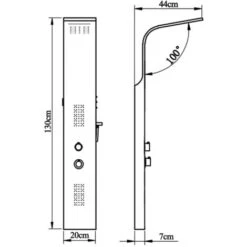 Pannello Doccia In Acciaio Inossidabile Curvo VidaXL -Stile Bagno 5756886 3