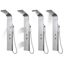 Pannello Doccia In Acciaio Inossidabile Curvo VidaXL -Stile Bagno 5756886 4