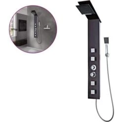 Sistema Pannello Doccia In Vetro Marrone VidaXL