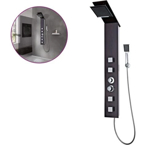 Sistema Pannello Doccia In Vetro Marrone VidaXL 1 Sistema Pannello Doccia In Vetro Marrone VidaXL