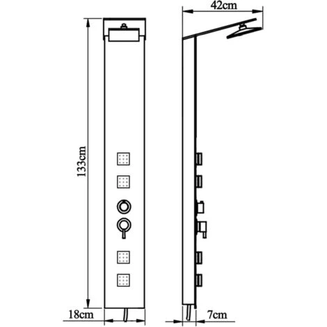 Sistema Pannello Doccia In Vetro Marrone VidaXL 3 Sistema Pannello Doccia In Vetro Marrone VidaXL - immagine 3