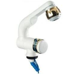 Rubinetto Con Microinterruttore Bianco Oro Per Camper Roulotte Food Truck